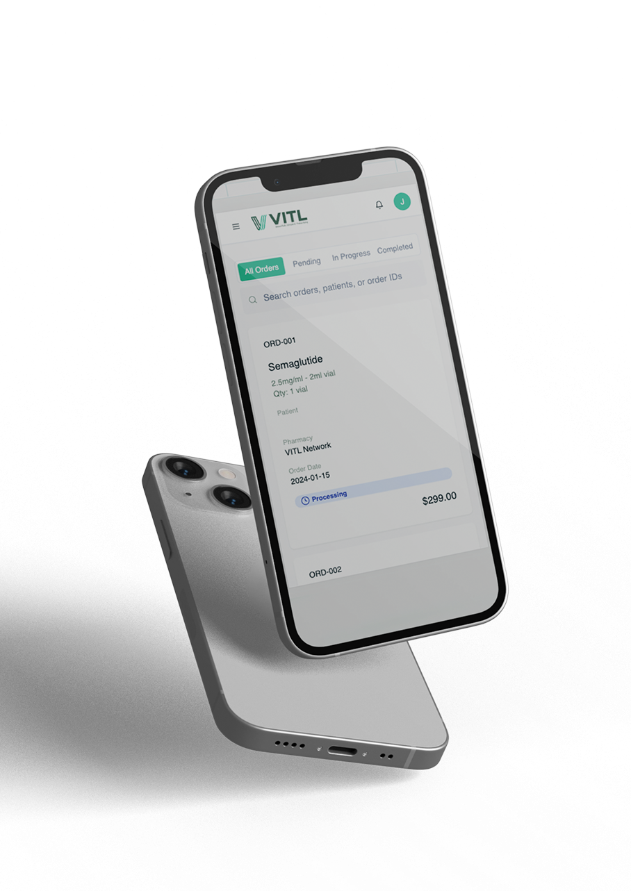 VITL mobile application interface preview on smartphone