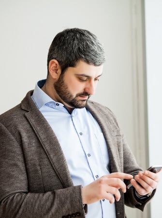 Healthcare professional using mobile health technology