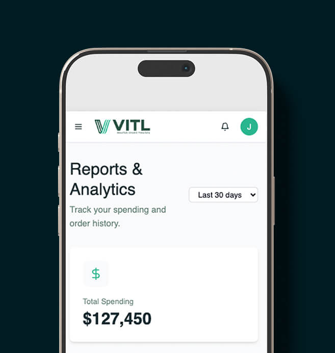 VITL mobile application interface showing Reports and Analytics